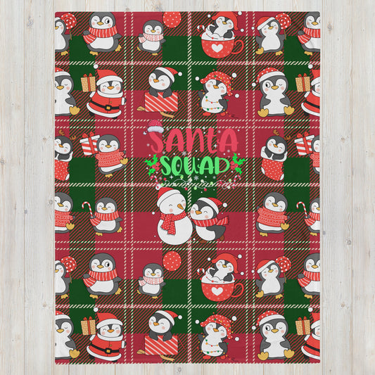 Santa Penguin Squad Throw Blanket-THROW BLANKET-60″×80″-Santa Penguin Squad 1-mysticalcherry