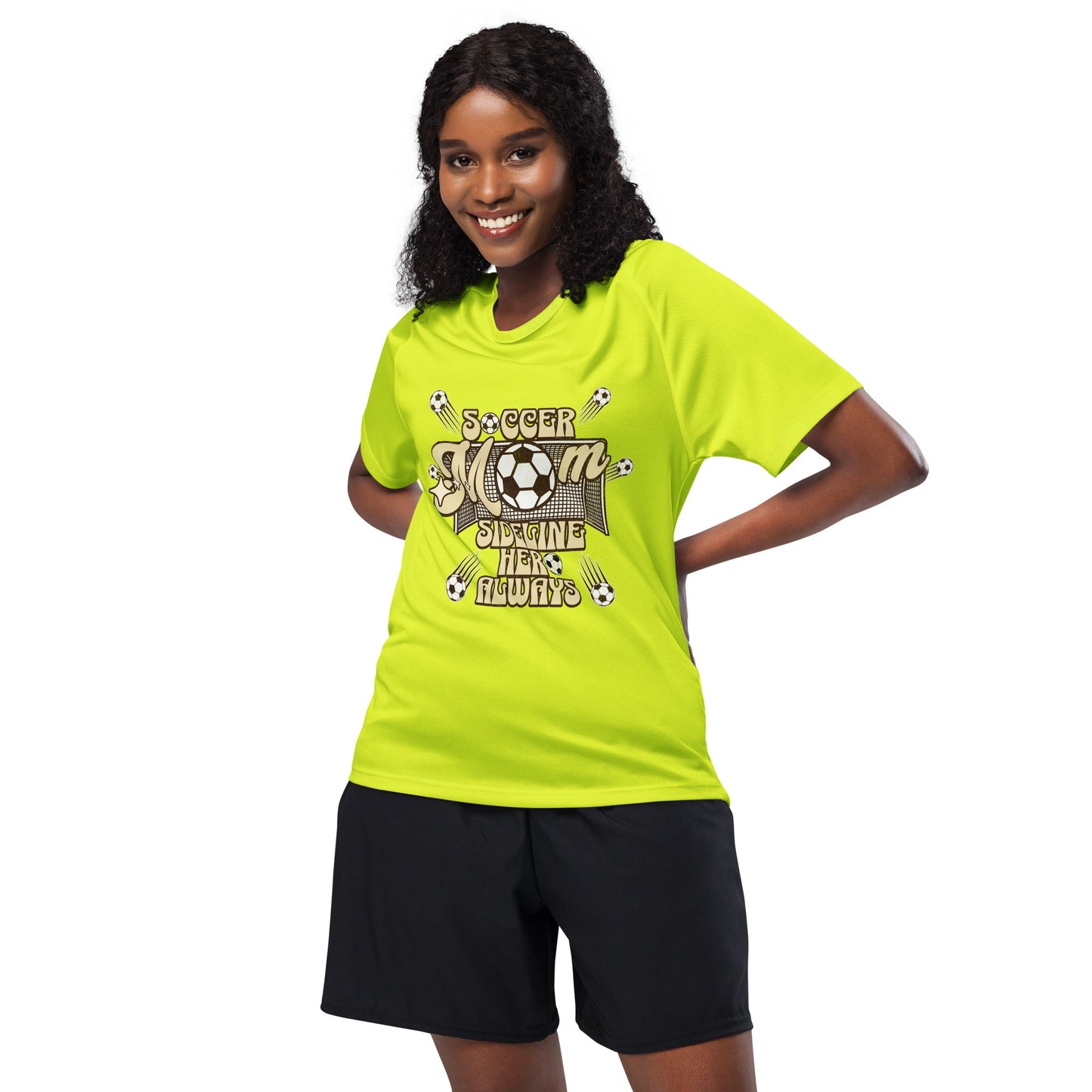 Soccer MOM Sideline Hero Always Sports Jersey-sweatshirt-Neon Yellow-S-mysticalcherry
