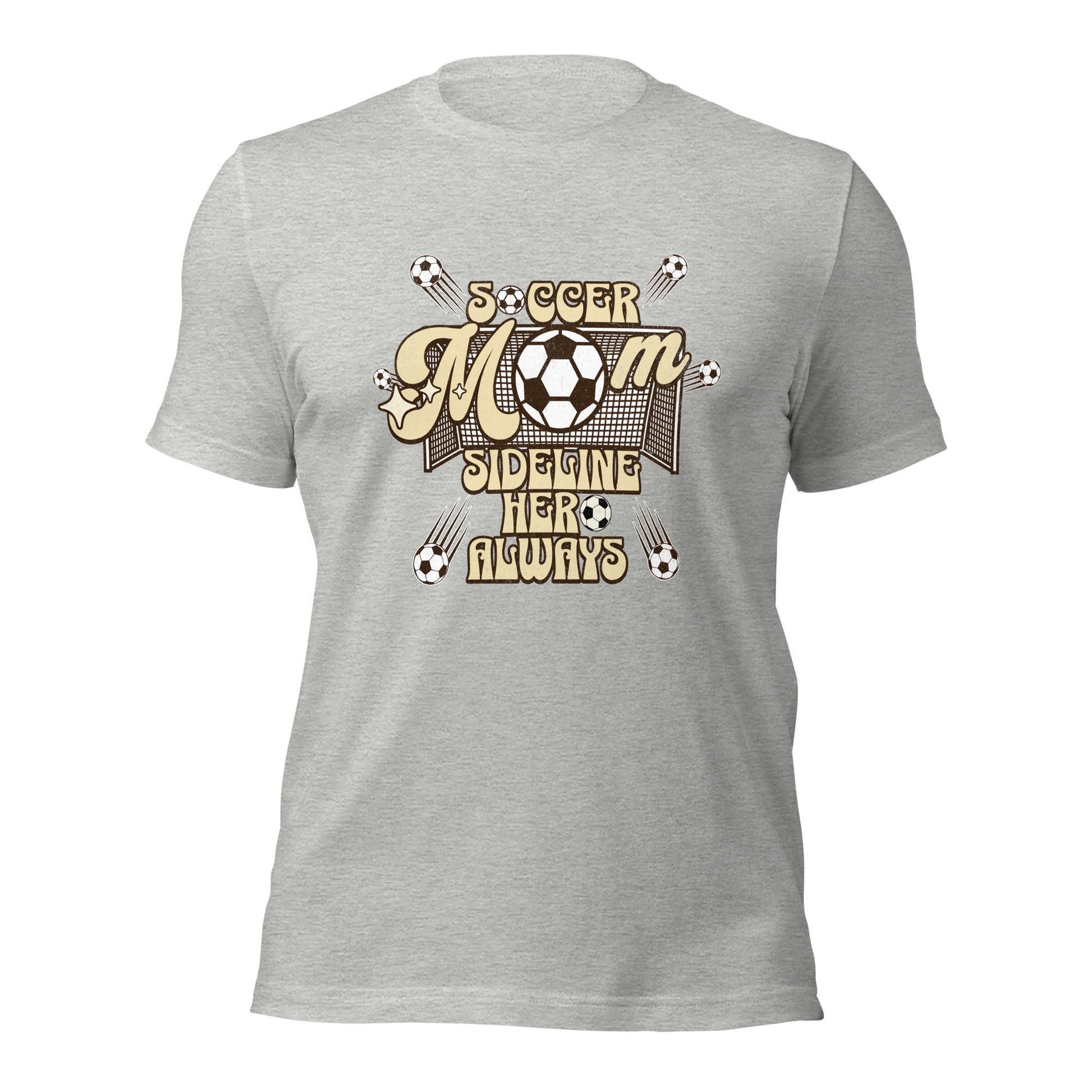 Soccer MOM Sideline Hero Always T-shirt-Athletic Heather-S-mysticalcherry