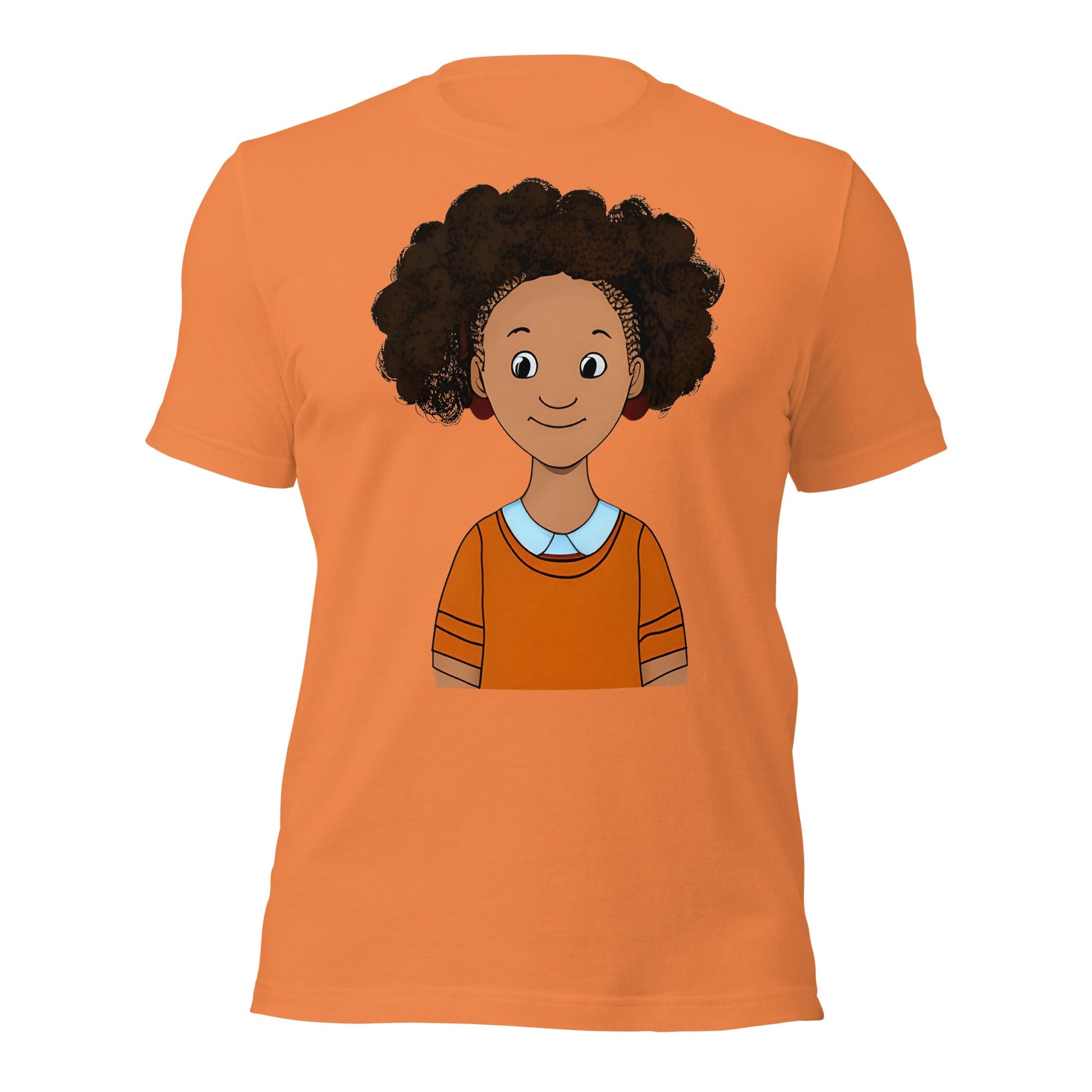 Synetta A 6yr Old Happy Girl Art T-shirt-Wearable art t-shirt-Burnt Orange-XS-mysticalcherry
