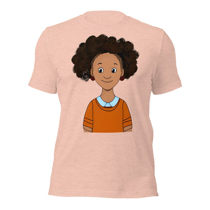 Synetta A 6yr Old Happy Girl Art T-shirt-Wearable art t-shirt-Heather Prism Peach-XS-mysticalcherry