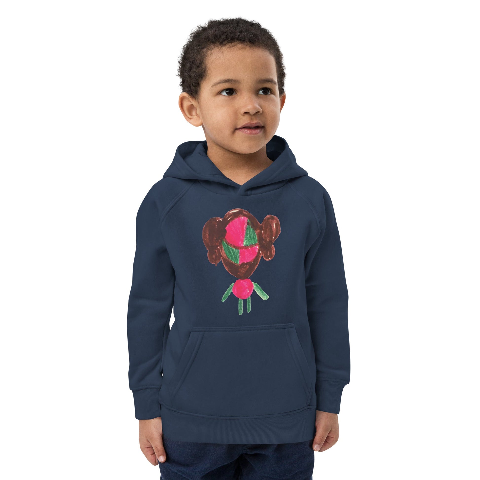 THING KIDS ECO HOODIE-eco-friendly organic graphic t-shirt-French Navy-4Y-mysticalcherry