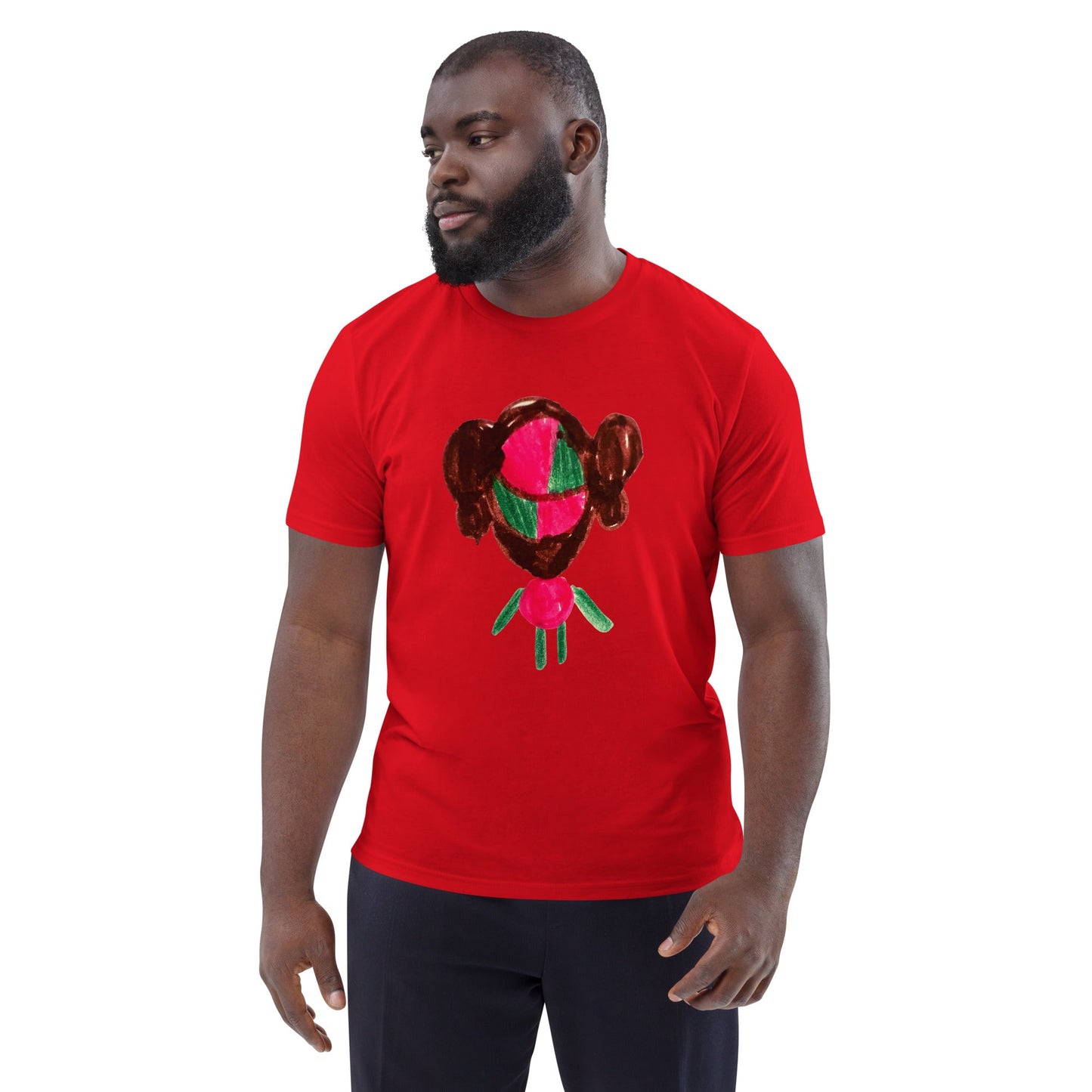 THING ORGANIC COTTON WEARABLE ART T-SHIRT-Wearable art t-shirt-Red-S-mysticalcherry