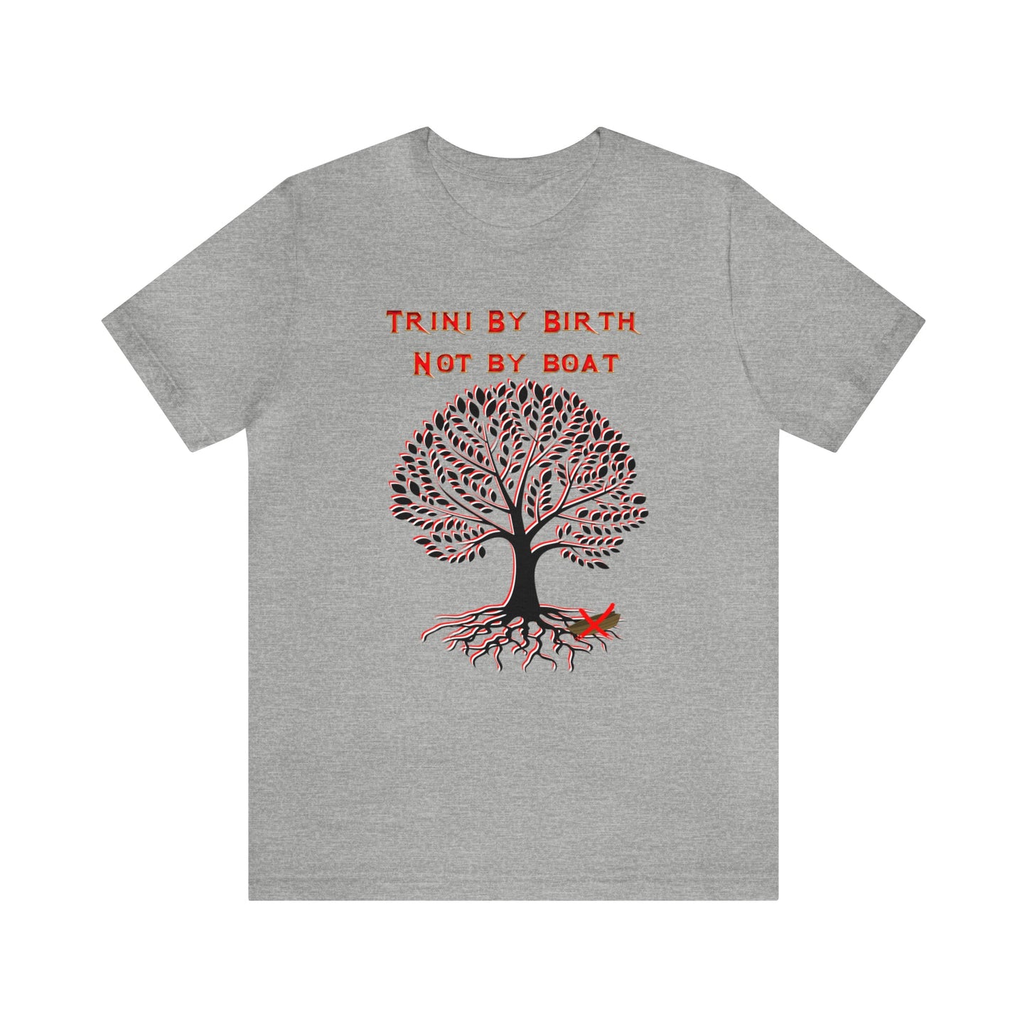 TRINI BY BIRTH NOT BY BOAT HERITAGE T-SHIRT-T-Shirt-Athletic Heather-S-mysticalcherry