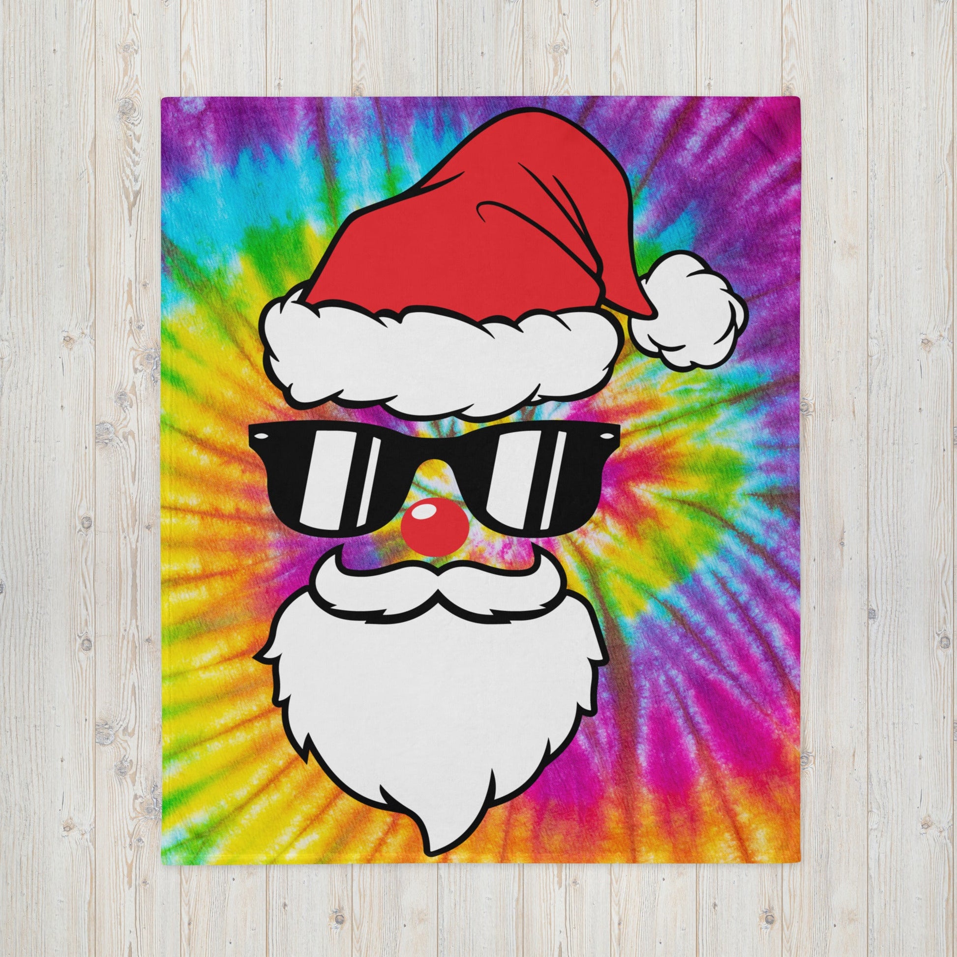 Tie-dye Santa Throw Blanket-THROW BLANKET-50″×60″-mysticalcherry