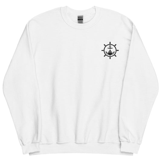 Trust in God's Anchor Crewneck Sweatshirt-embroidery crewneck-White-S-mysticalcherry