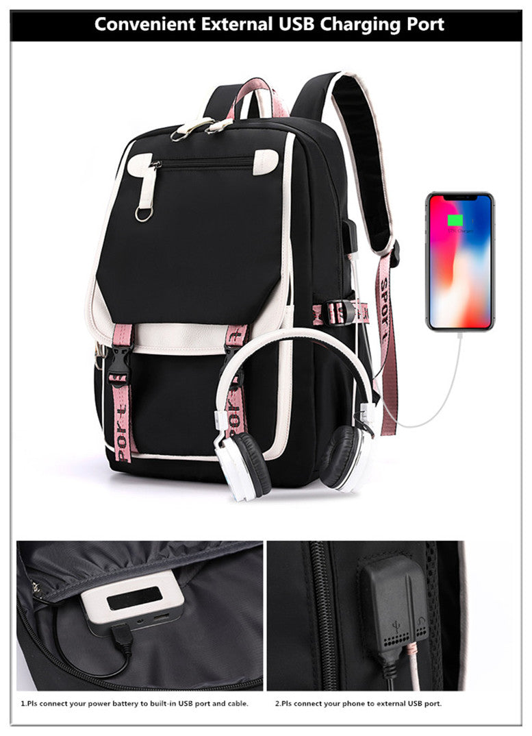 USB Port Canvas Backpack-backpack-mysticalcherry