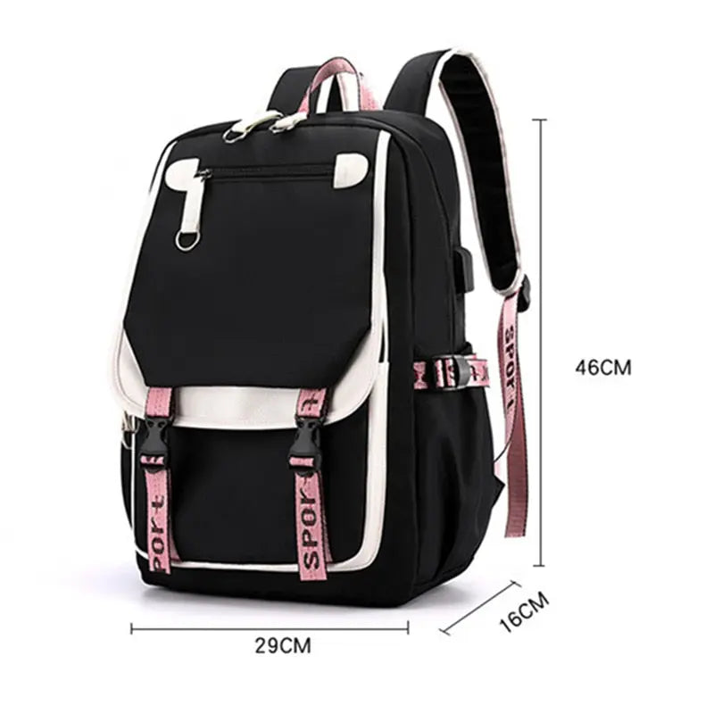 USB Port Canvas Backpack-backpack-mysticalcherry