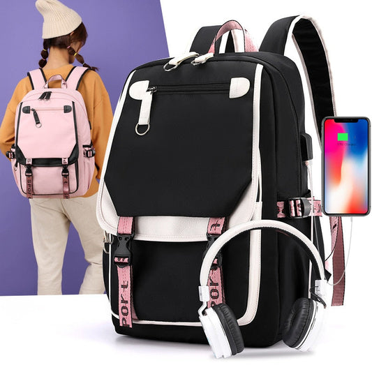 USB Port Canvas Backpack-backpack-mysticalcherry