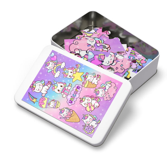 Unicorn Kids Jigsaw Puzzle With Gift Box-Puzzle-9.6" × 8" (30 pcs)-mysticalcherry