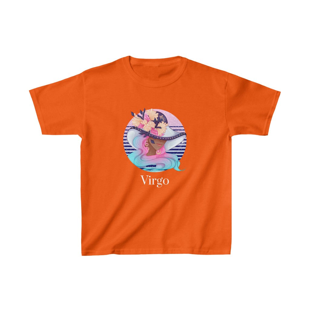 Virgo Kids Cotton™ Tee-Kids clothes-XS-Orange-mysticalcherry