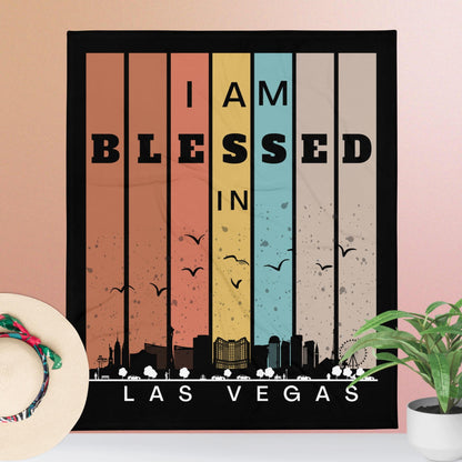 West Retro I AM Blessed City Skylines Throw Blankets-THROW BLANKET-50″×60″-Las Vegas-mysticalcherry