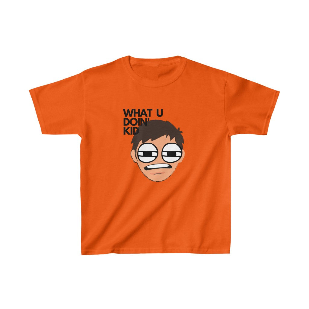 What U Doin Kid Cotton™ Tee-Kids clothes-XS-Orange-mysticalcherry