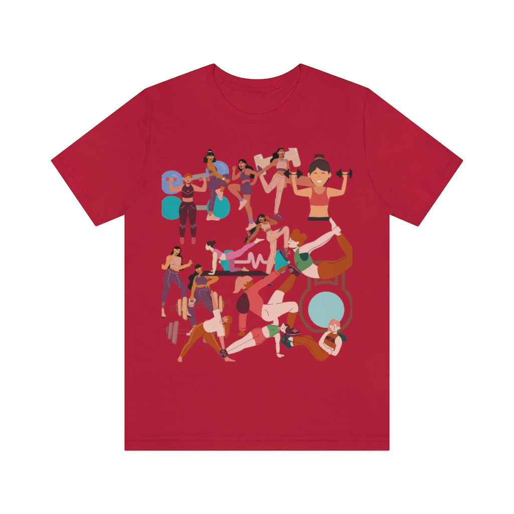 Workout Explosion Graphic Tee-T-Shirt-Red-S-mysticalcherry