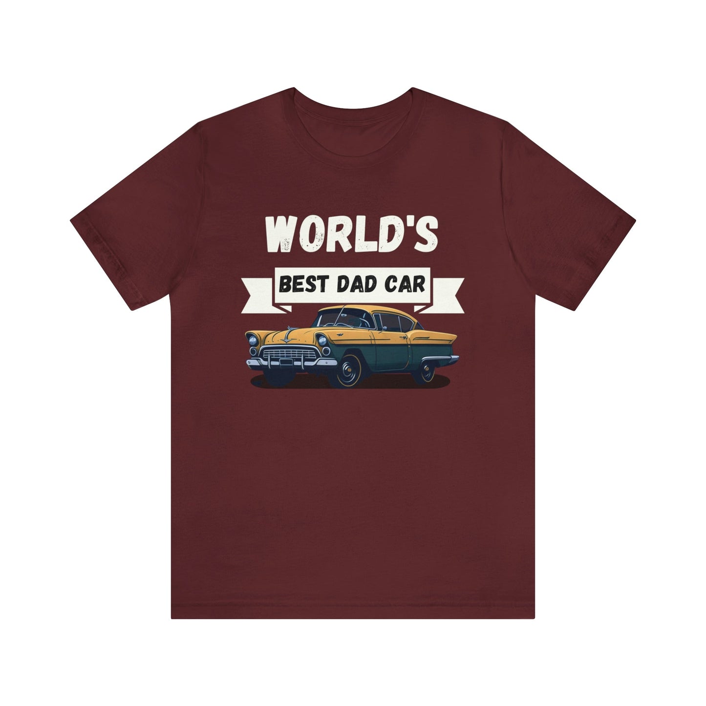 World Best Dad Car T-Shirt-T-Shirt-Maroon-S-mysticalcherry
