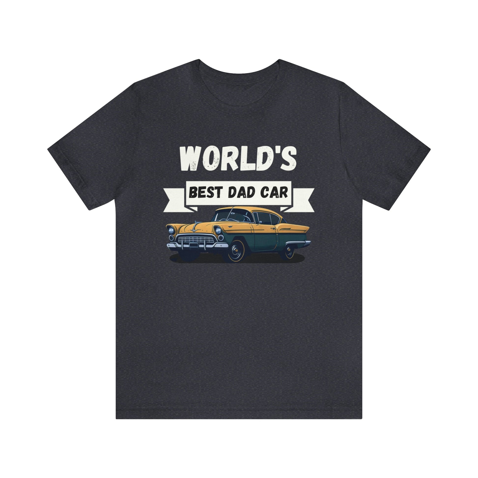 World Best Dad Car T-Shirt-T-Shirt-Heather Navy-S-mysticalcherry