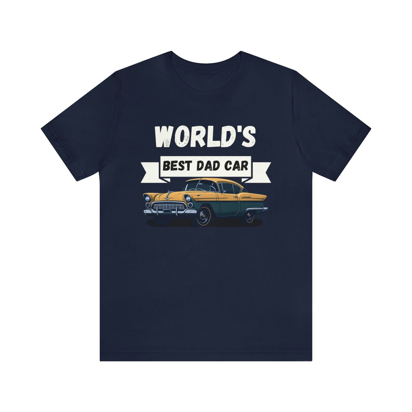 World Best Dad Car T-Shirt-T-Shirt-Navy-S-mysticalcherry