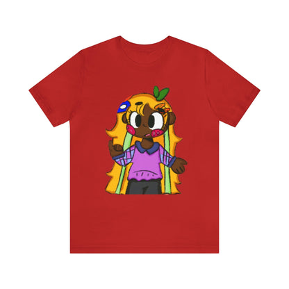 Yellow Hair Girl Character T-shirt-Wearable art t-shirt-Red-S-mysticalcherry