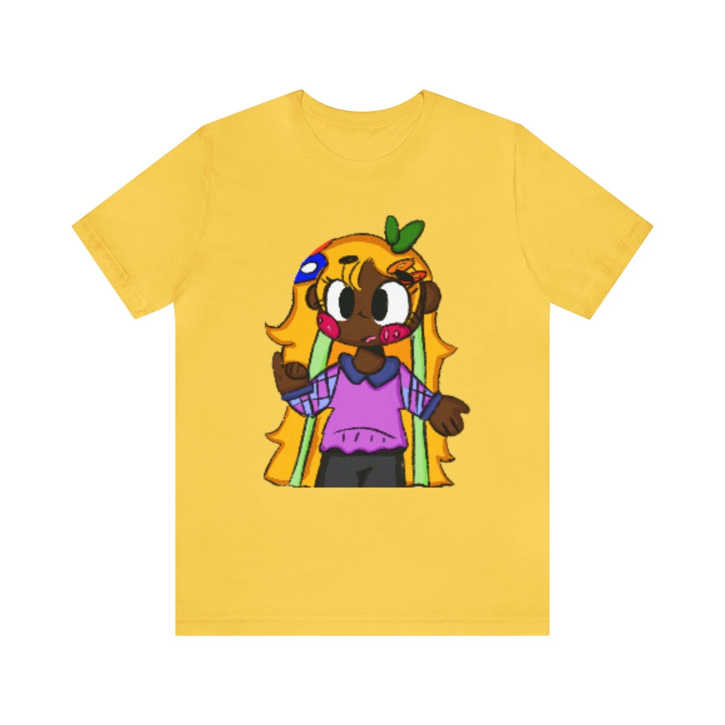 Yellow Hair Girl Character T-shirt-Wearable art t-shirt-Yellow-S-mysticalcherry