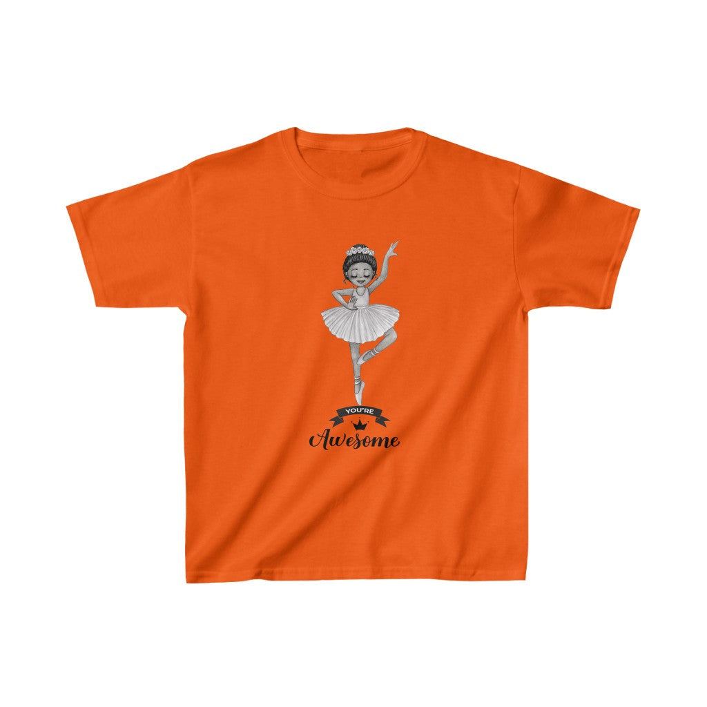 You Are Awesome Kids Heavy Cotton™ Tee-Kids clothes-XS-Orange-mysticalcherry