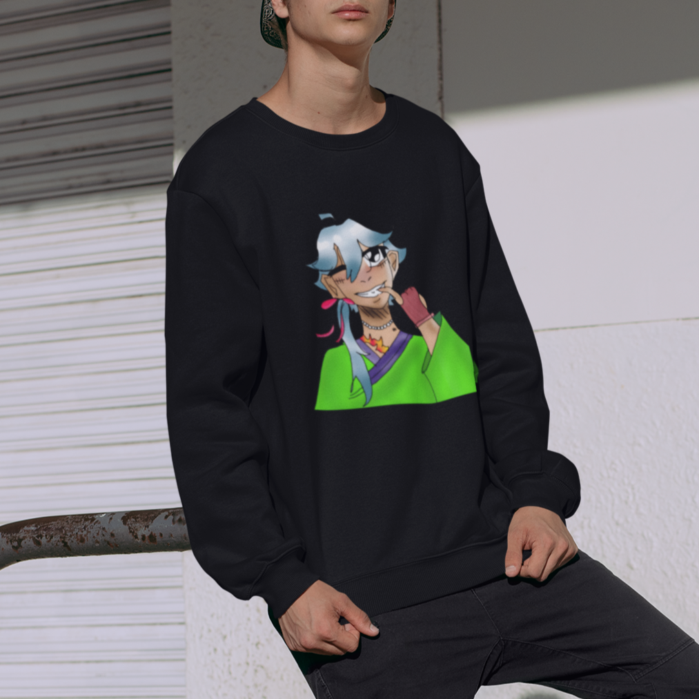 Green Flame Dako Crewneck Sweatshirt-sweatshirt-mysticalcherry