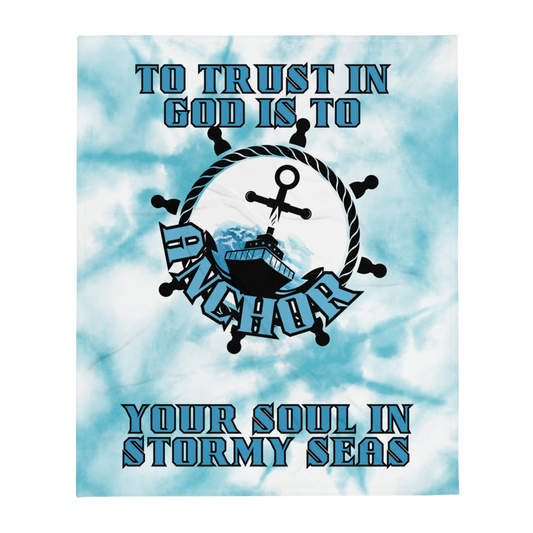 God's Anchor in Stormy Seas Throw Blanket-THROW BLANKET-mysticalcherry
