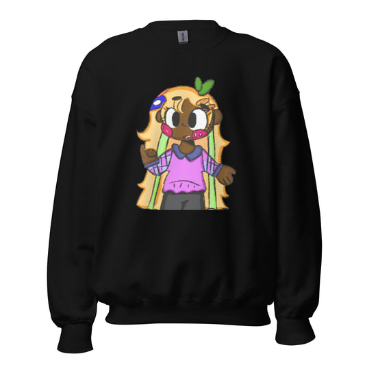 Chiisana Remon Character Sweatshirt-sweatshirt-Black-S-mysticalcherry