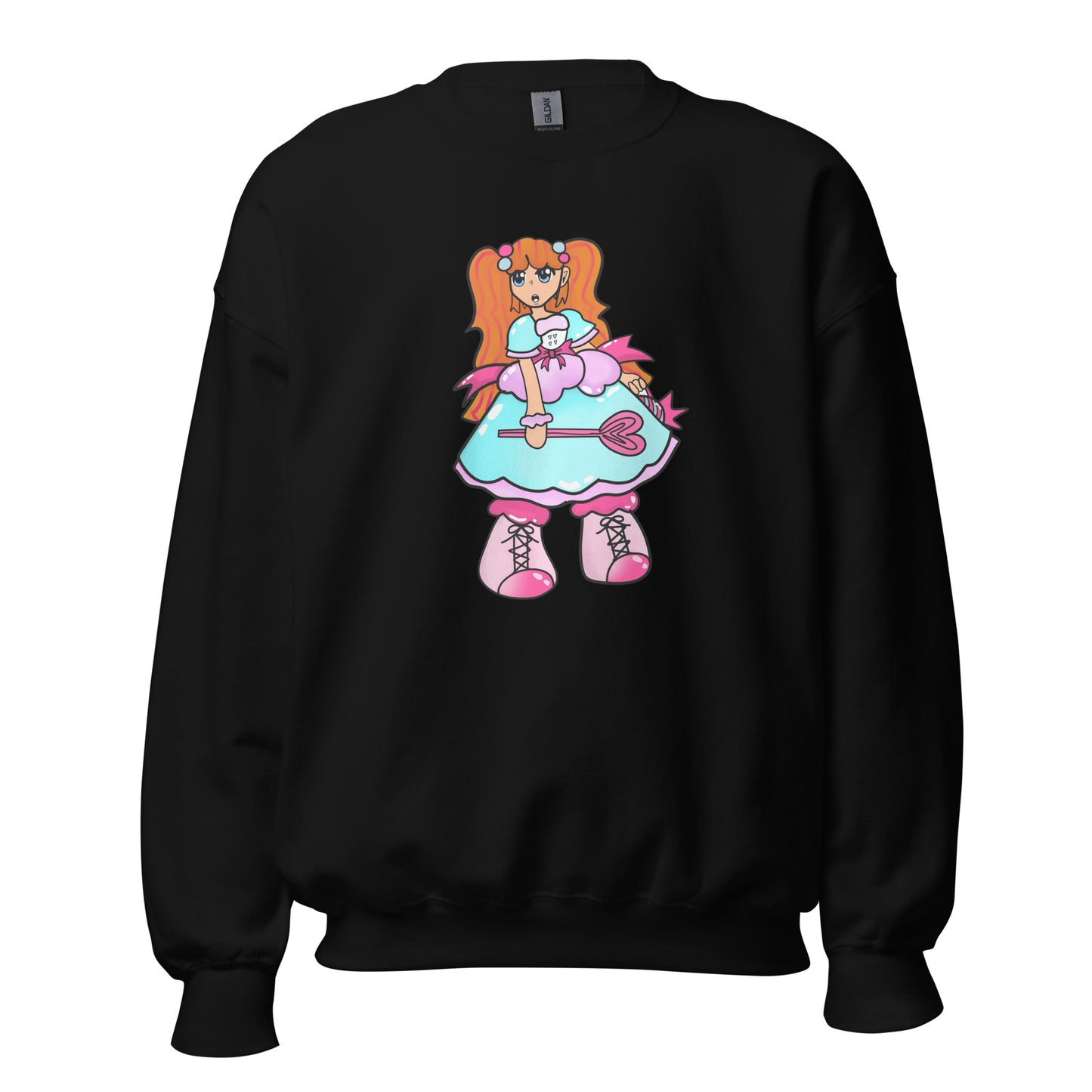 Kandie Character Crewneck Sweatshirt-sweatshirt-Black-S-mysticalcherry