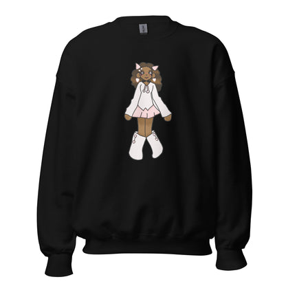 PrettyN Pink Character Sweatshirt-sweatshirt-Black-S-mysticalcherry