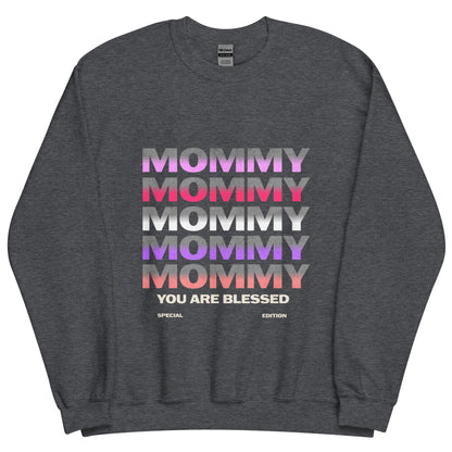 MOMMY Your Are BLESSED Special Edition Crewneck Sweatshirt-sweatshirt-Dark Heather-S-mysticalcherry