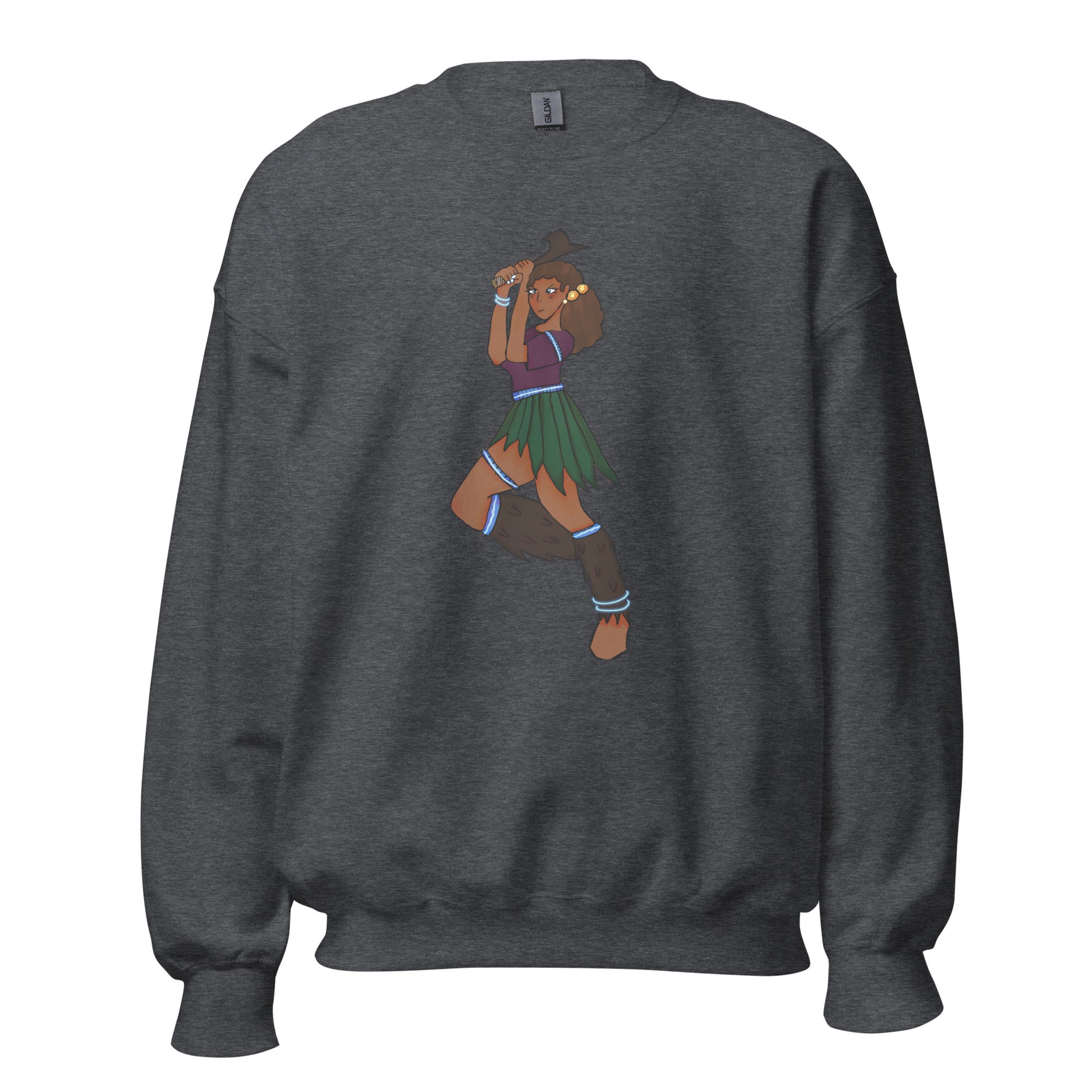 Fiji Warrior Sweatshirt-sweatshirt-Dark Heather-S-mysticalcherry