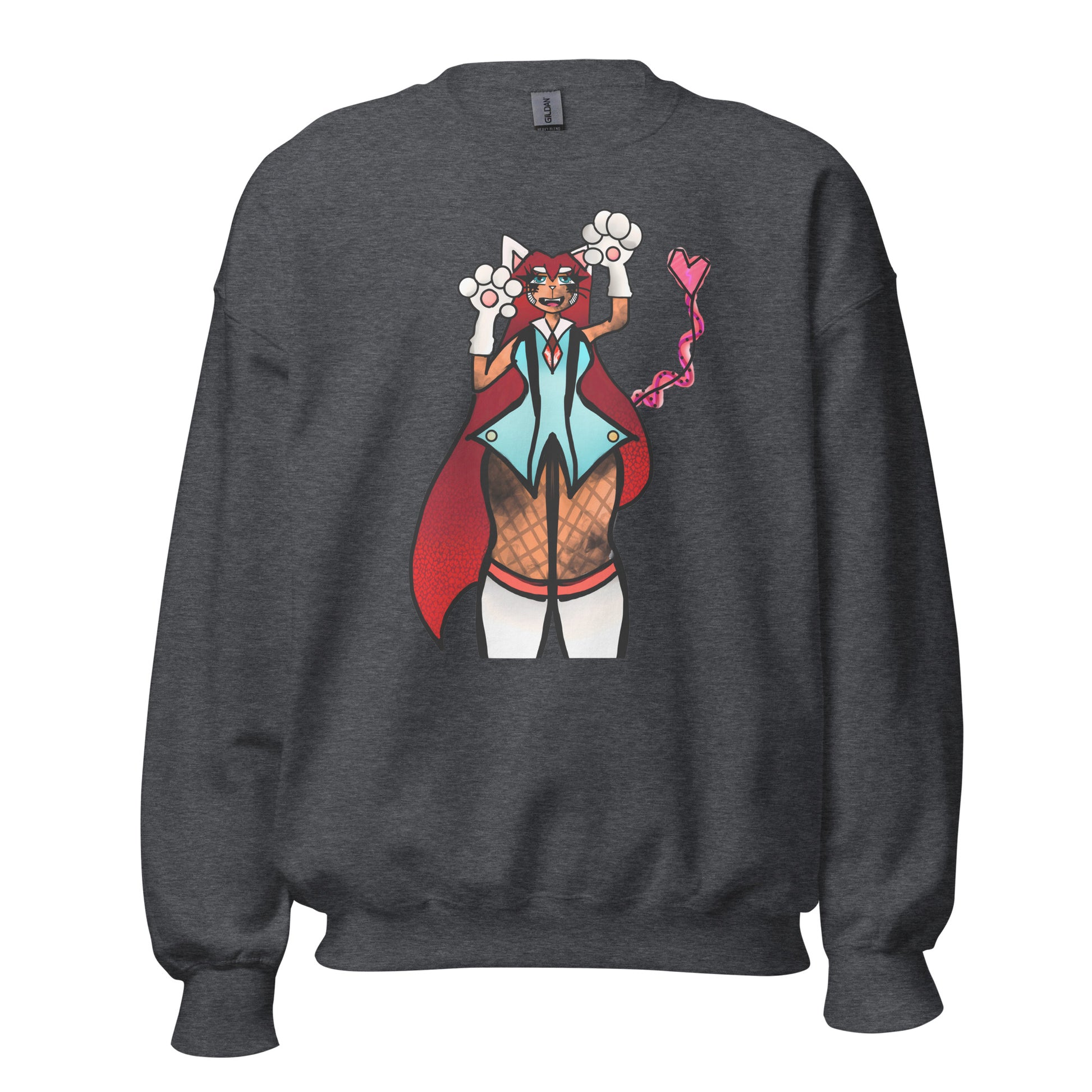 Lizbeth Niko Cat Lady Sweatshirt-sweatshirt-Dark Heather-S-mysticalcherry