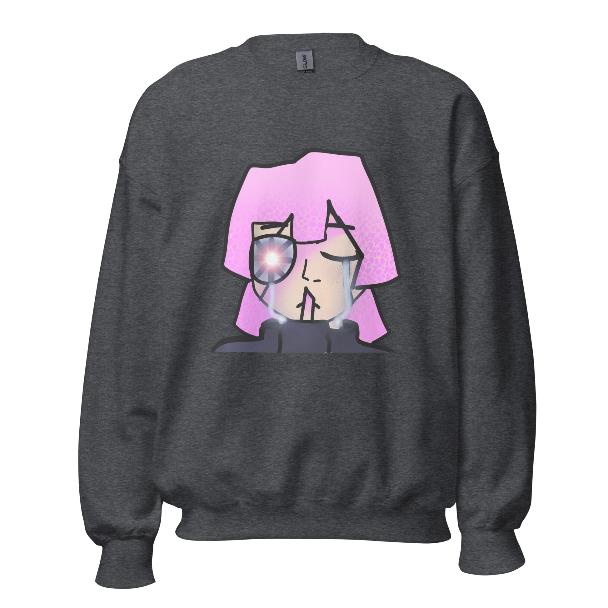 Hamika Character Crewneck Sweatshirt-sweatshirt-Dark Heather-S-mysticalcherry