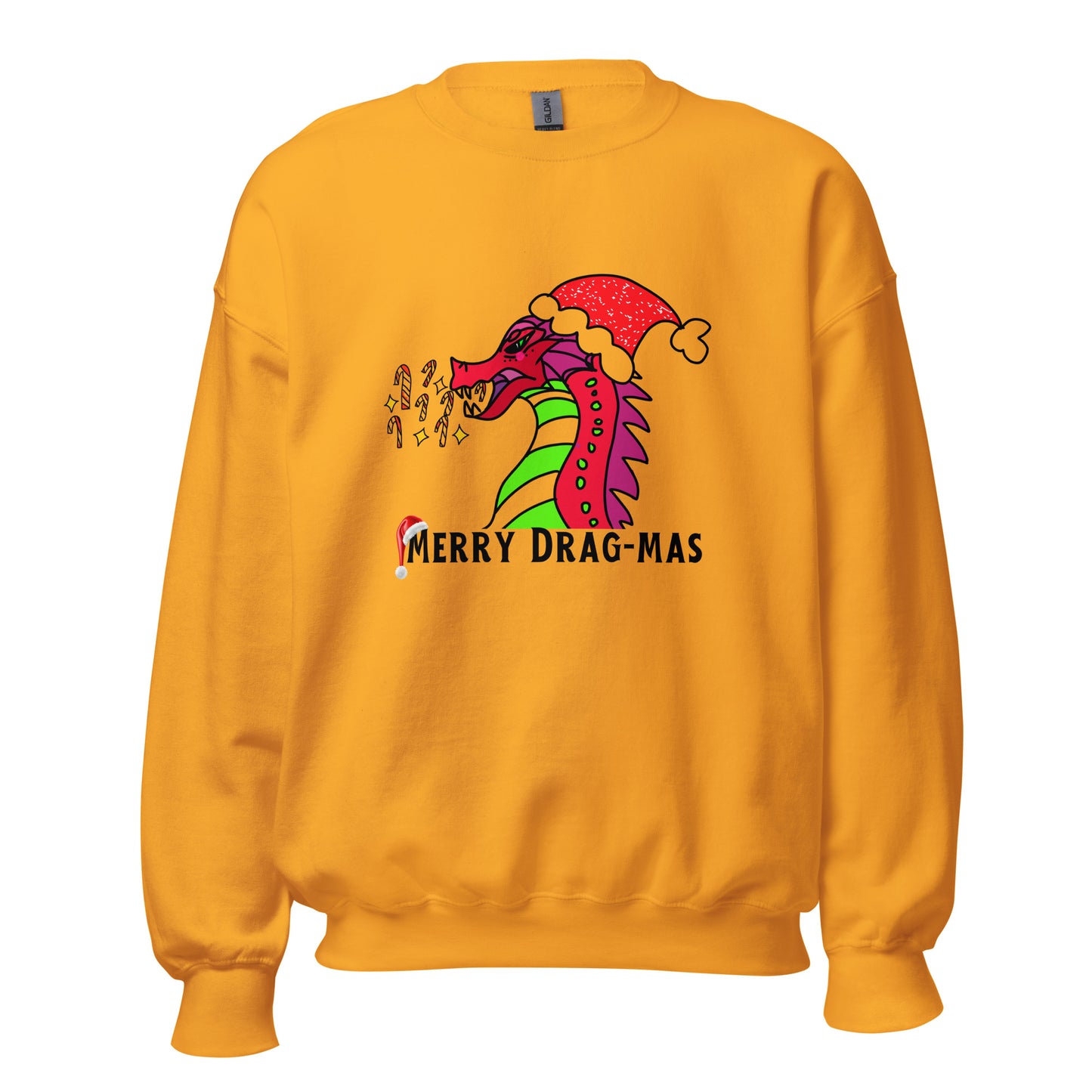 Merry Drag-Mas Sweatshirt-sweatshirt-Gold-S-mysticalcherry