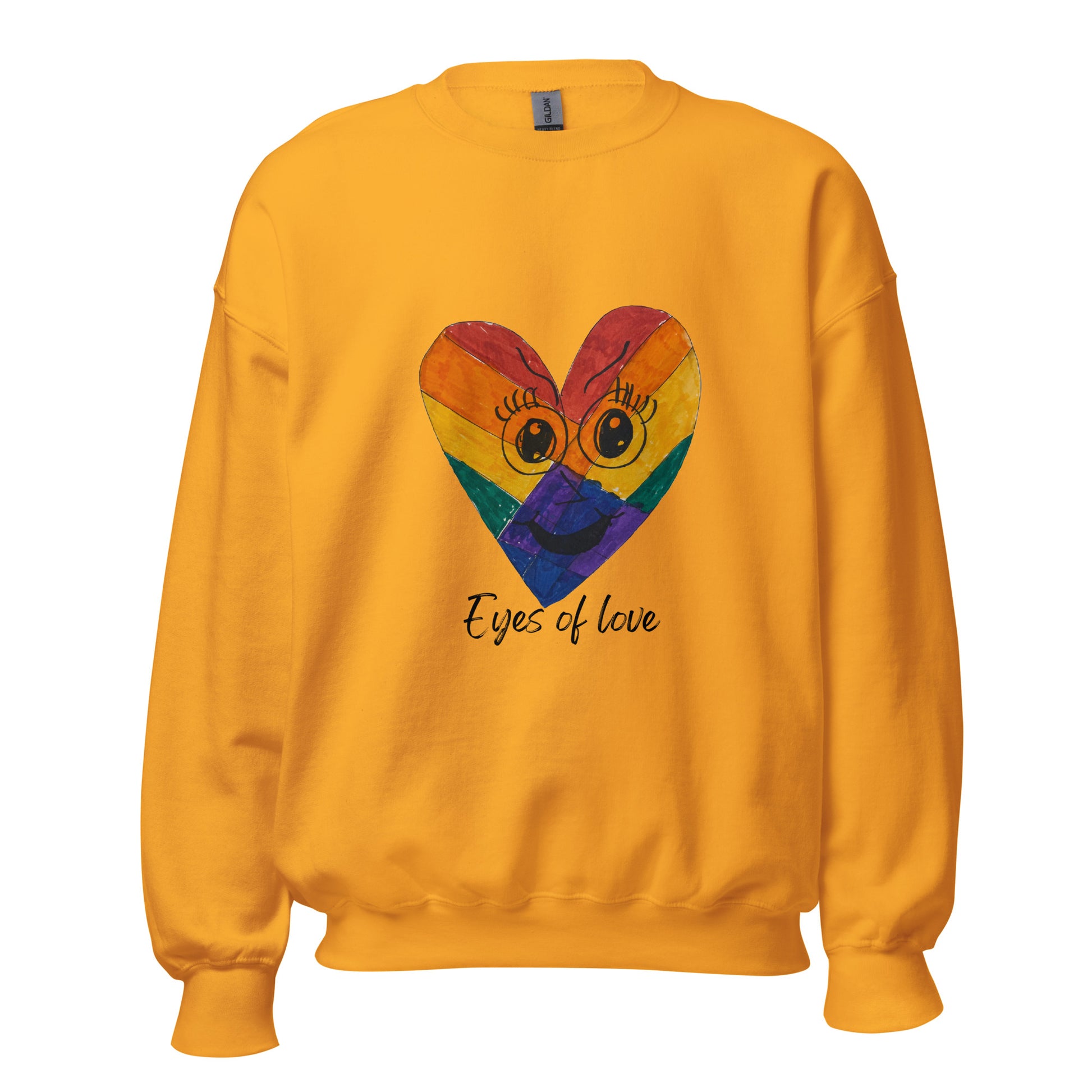 Eyes Of Love Sweatshirt-sweatshirt-Gold-S-mysticalcherry