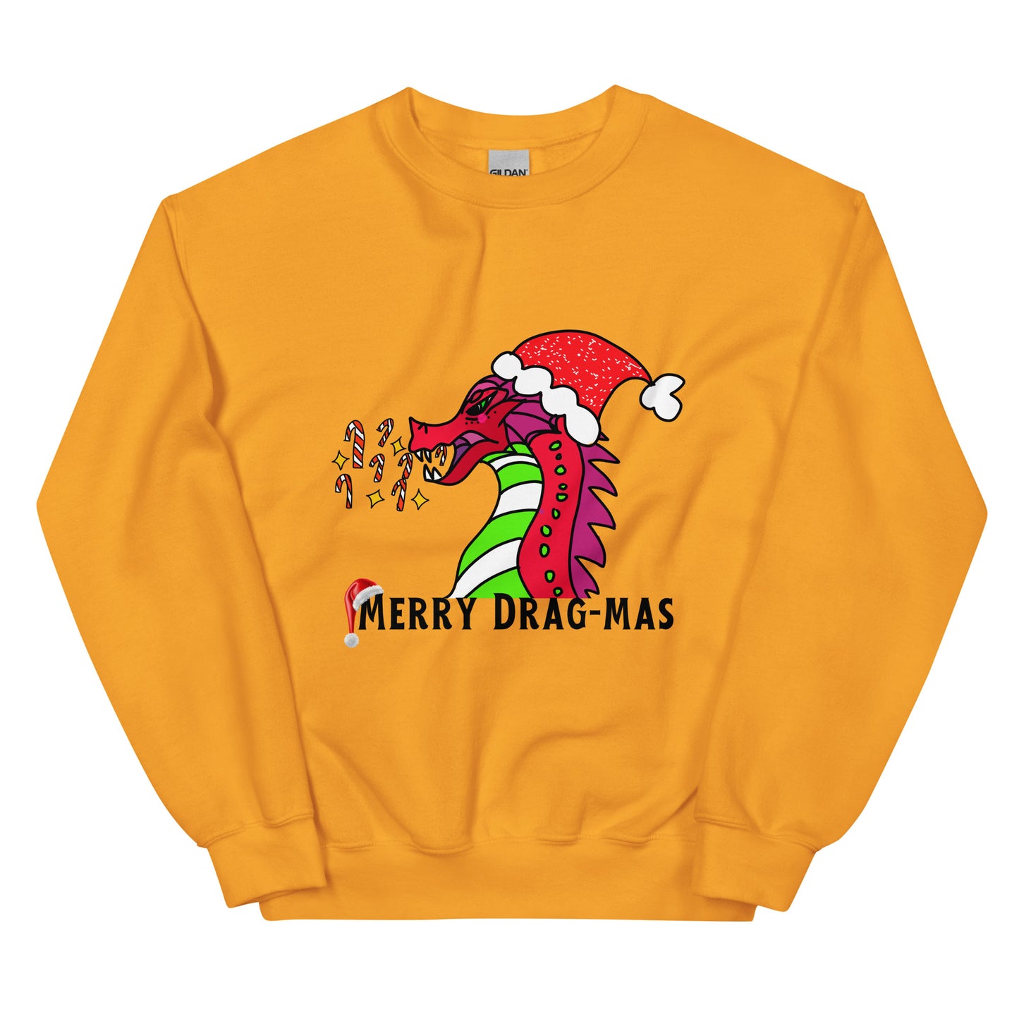 Merry Drag-Mas Sweatshirt-sweatshirt-Gold-S-mysticalcherry