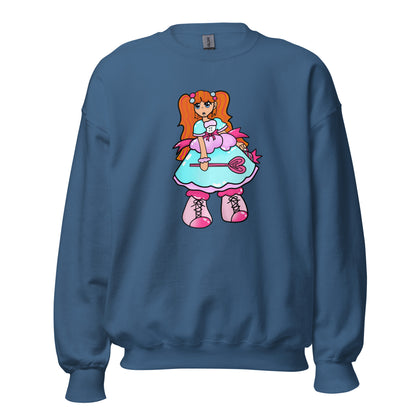 Kandie Character Crewneck Sweatshirt-sweatshirt-Indigo Blue-S-mysticalcherry