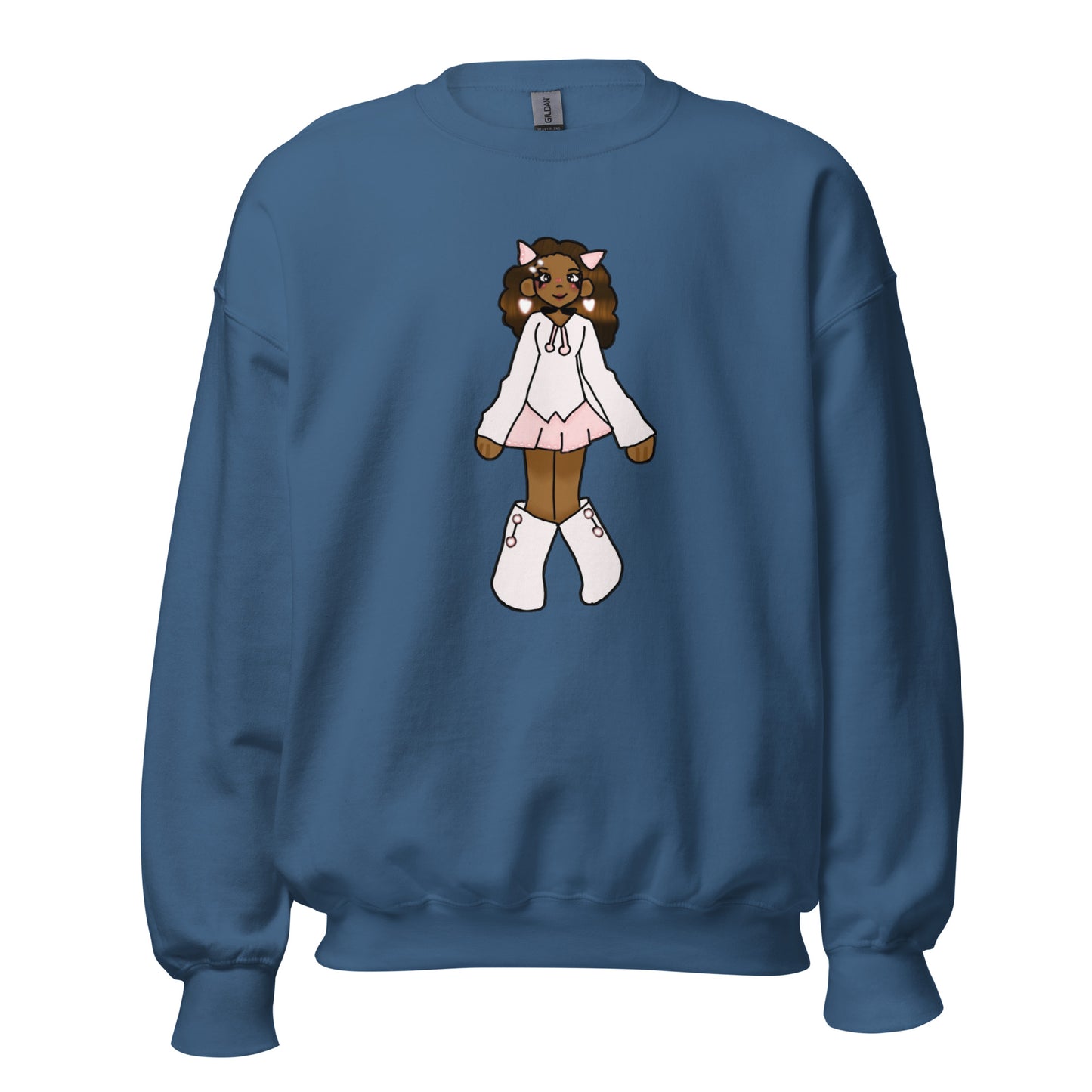 PrettyN Pink Character Sweatshirt-sweatshirt-Indigo Blue-S-mysticalcherry