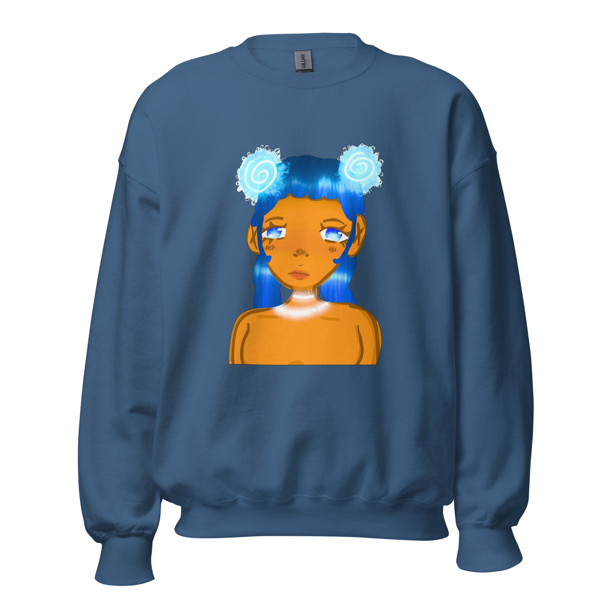 Aqua Blue Sweatshirt-sweatshirt-Indigo Blue-S-mysticalcherry