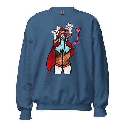 Lizbeth Niko Cat Lady Sweatshirt-sweatshirt-Indigo Blue-S-mysticalcherry