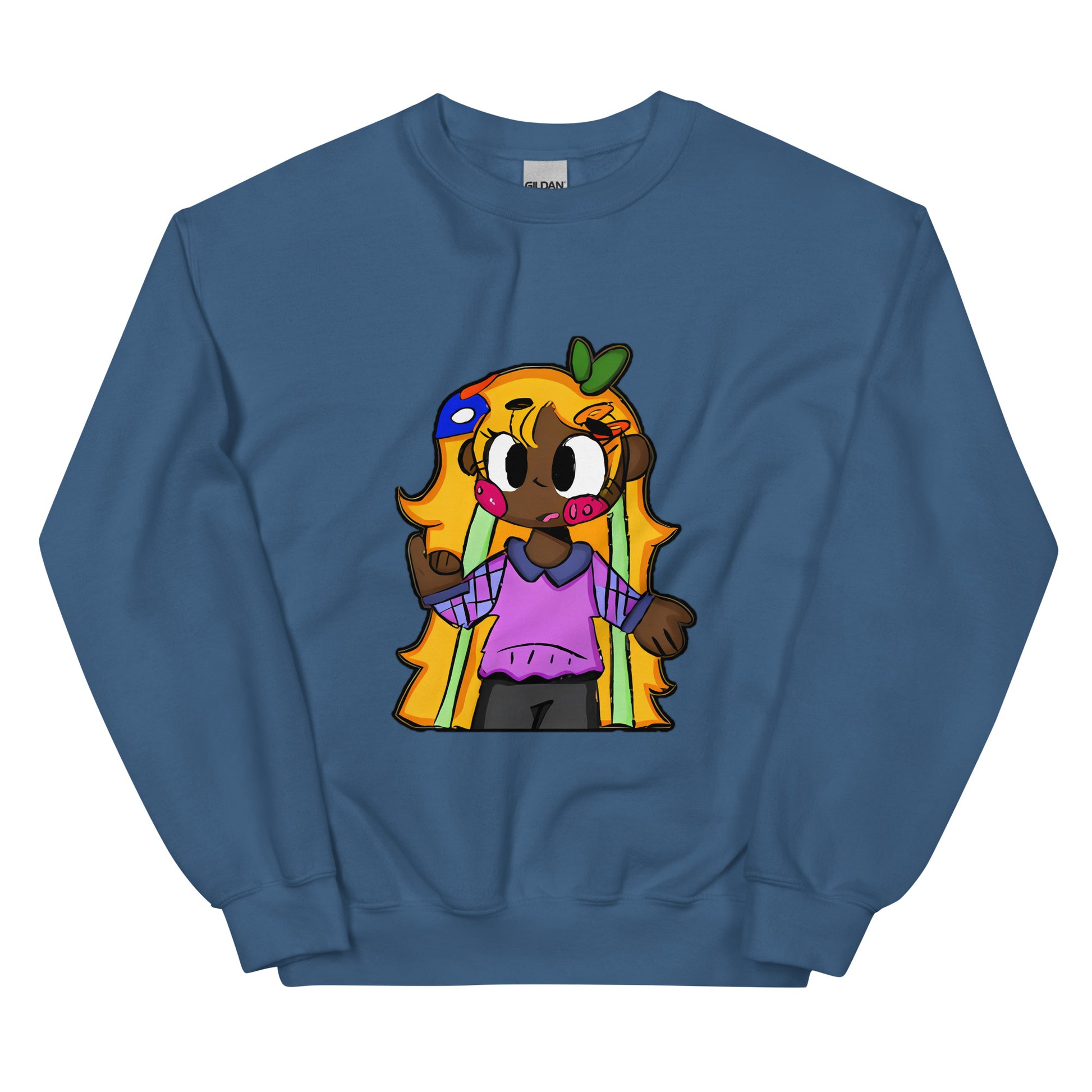 Chiisana Remon Character Sweatshirt-sweatshirt-Indigo Blue-S-mysticalcherry