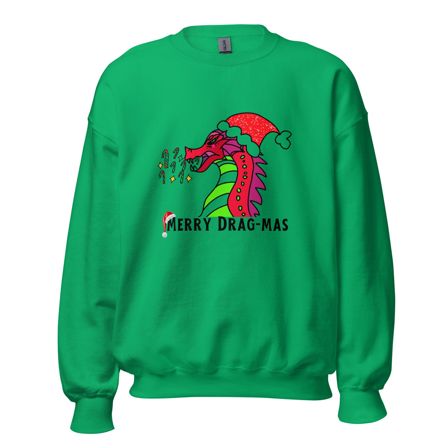 Merry Drag-Mas Sweatshirt-sweatshirt-Irish Green-S-mysticalcherry