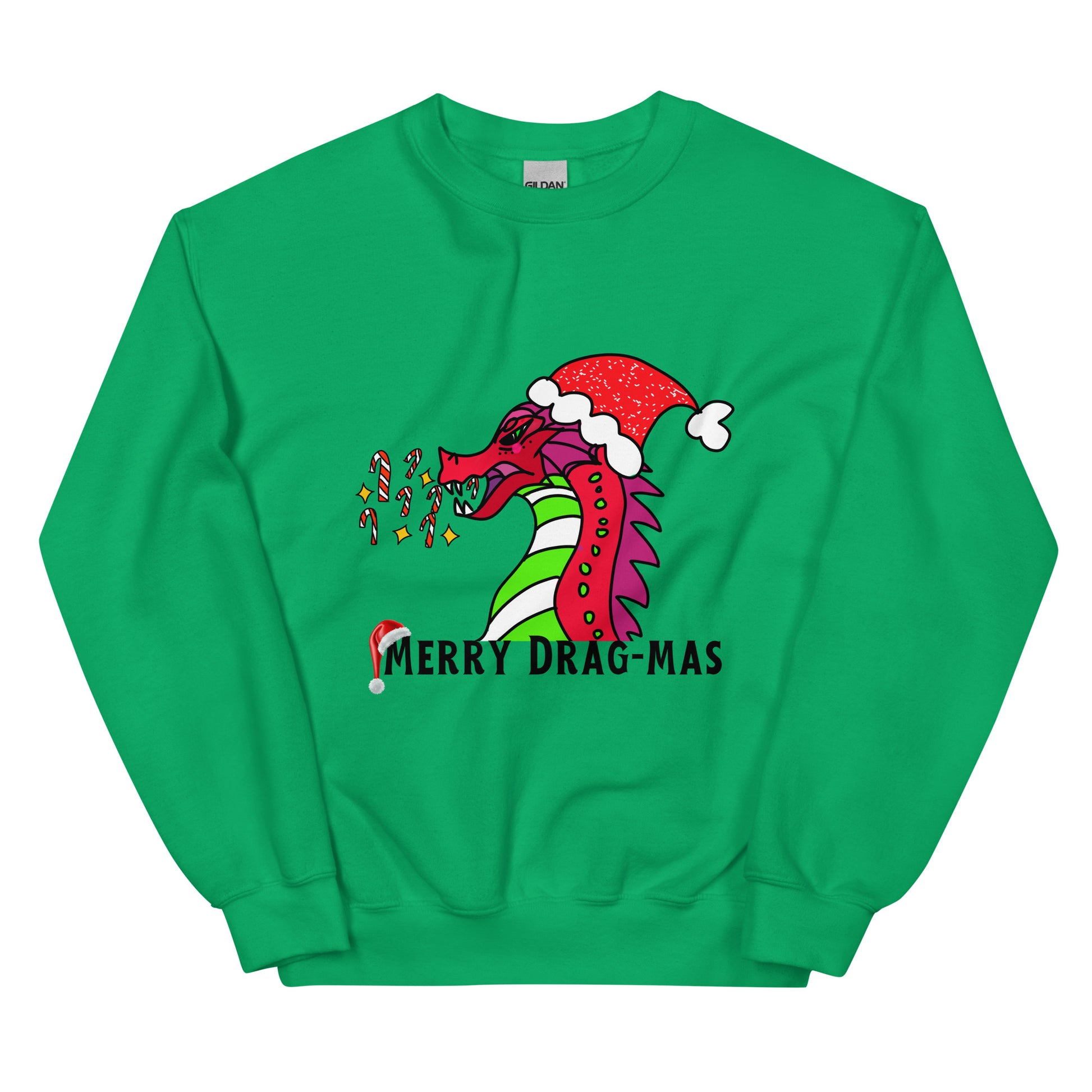 Merry Drag-Mas Sweatshirt-sweatshirt-Irish Green-S-mysticalcherry