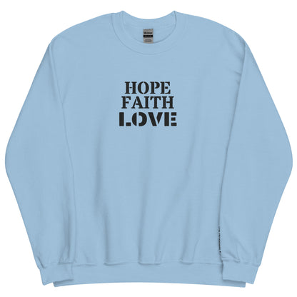Embroidered Faith Hope Love Crewneck Sweatshirt-embroidery crewneck-Light Blue-S-mysticalcherry