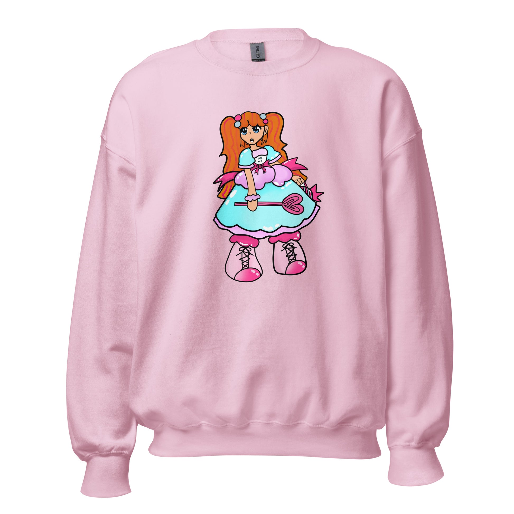 Kandie Character Crewneck Sweatshirt-sweatshirt-Light Pink-S-mysticalcherry