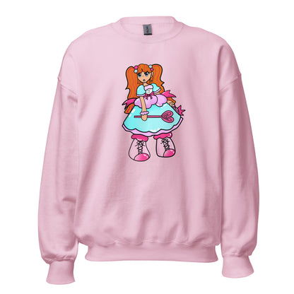 Kandie Character Crewneck Sweatshirt-sweatshirt-Light Pink-S-mysticalcherry