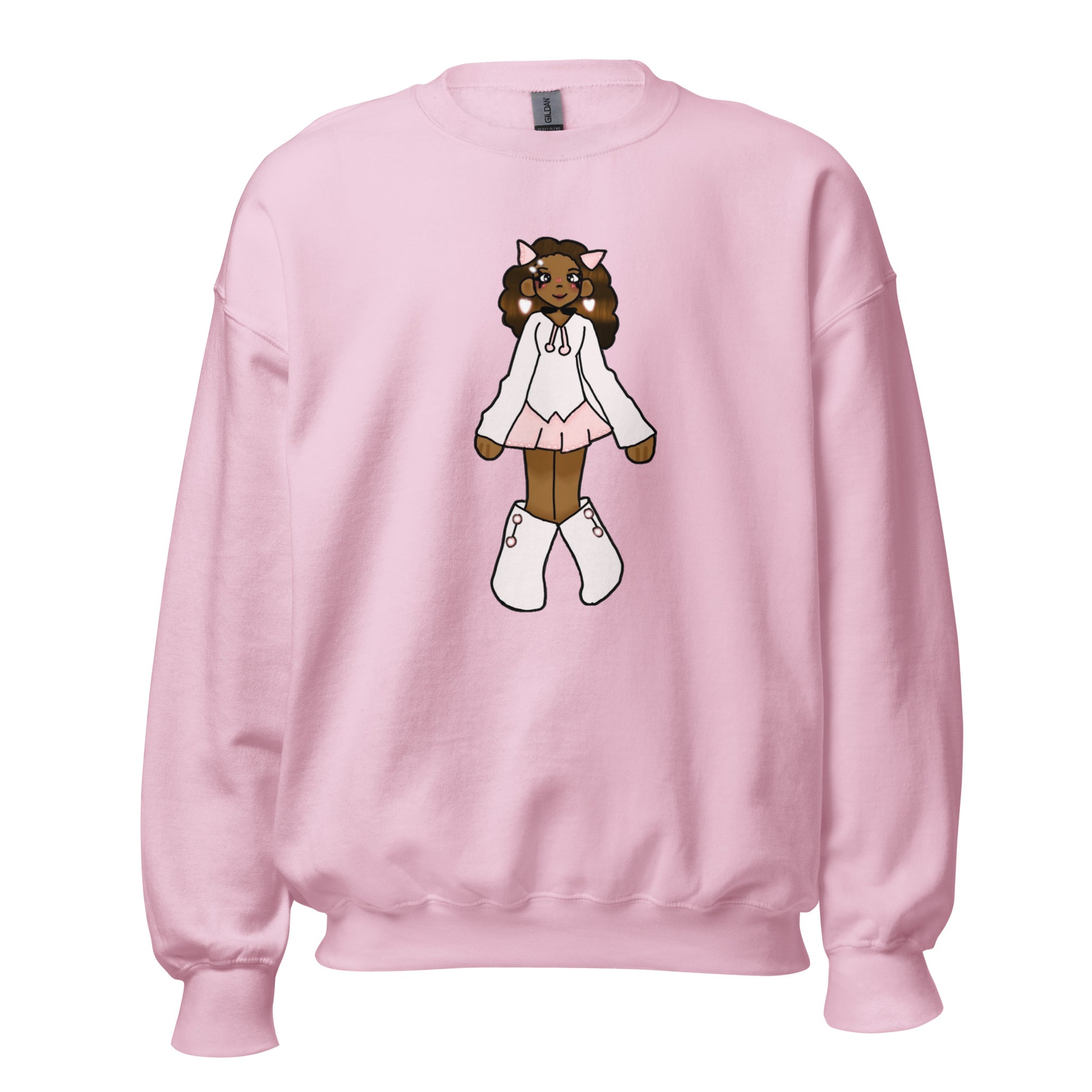 PrettyN Pink Character Sweatshirt-sweatshirt-Light Pink-S-mysticalcherry