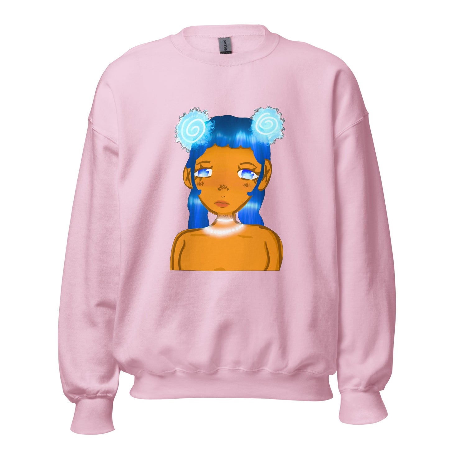 Aqua Blue Sweatshirt-sweatshirt-Light Pink-S-mysticalcherry