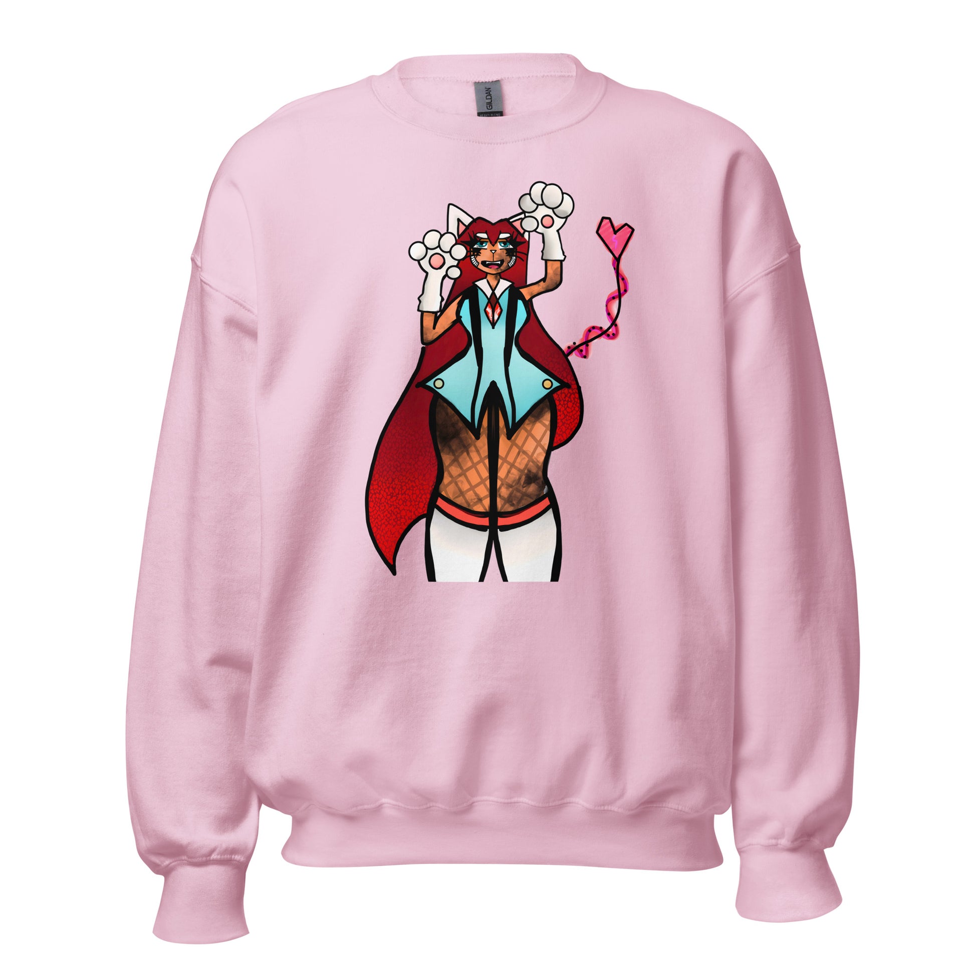 Lizbeth Niko Cat Lady Sweatshirt-sweatshirt-Light Pink-S-mysticalcherry