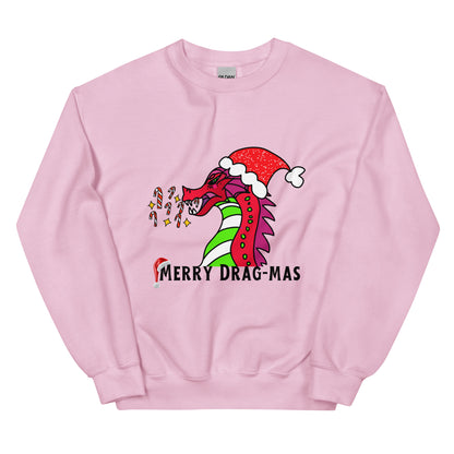 Merry Drag-Mas Sweatshirt-sweatshirt-Light Pink-S-mysticalcherry